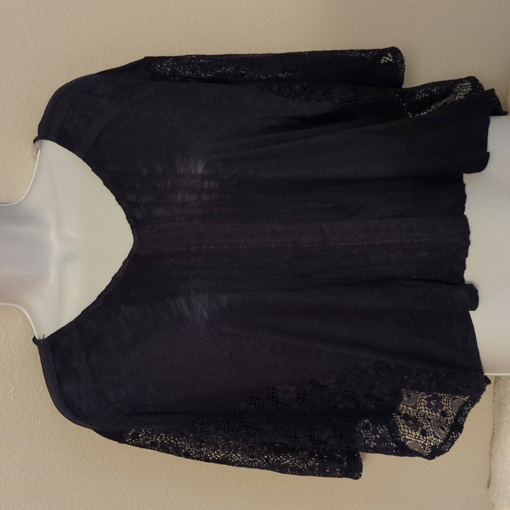 Lace Dolman Sleeve Top Sz Large